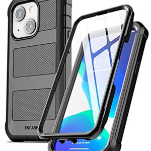 Encased Falcon Armor Designed for iPhone 13 Mini Case with Screen Protector - Ultra Protective Full-Body Cover (Built-in Screen Guard) Black