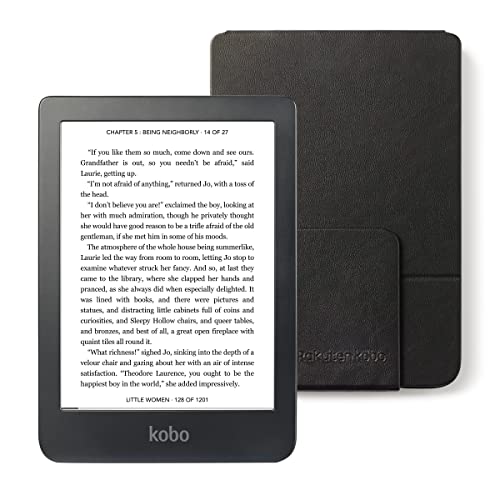 Kobo Clara HD & Black SleepCover Bundle | eReader | 6" Glare Free Touchscreen | Adjustable Brightness & Colour Temperature | WiFi | 8GB of Storage | Carta E Ink Technology