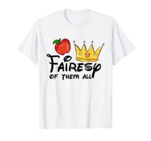 fairesy of them all with crown and appale halloween theme t-shirt