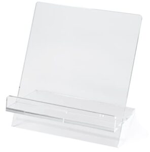 red co. clear acrylic 2 piece cookbook stand & recipe holder for kitchen counter, 9.5” x 5” x 11”