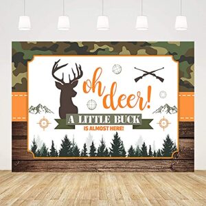 ablin 7x5ft oh deer baby shower backdrop a little buck is almost here baby shower party decorations mountain jungle photography background photo booth props banner vinyl
