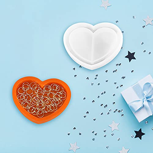 ARTIBETTER 3Pcs/ Set Jewelry Tray Silicone Mold Round Heart Butterfly Shape Trinket Tray Resin Molds Crystal Epoxy Casting Mold for DIY Rings Jewelry Dish