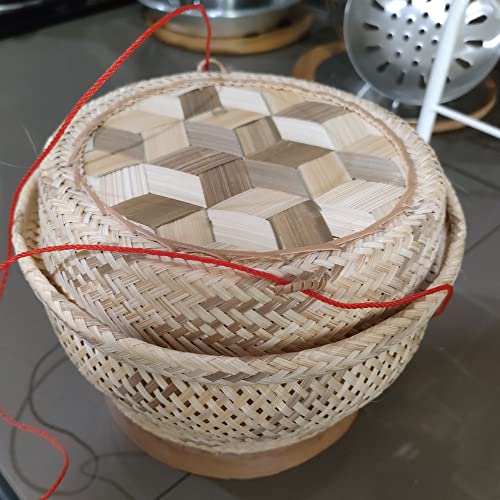 Heavens Tvcz Thai Bamboo Rice Container Basket Laos Traditional Weave Wickerwork Keeping After Steaming Keep Warm