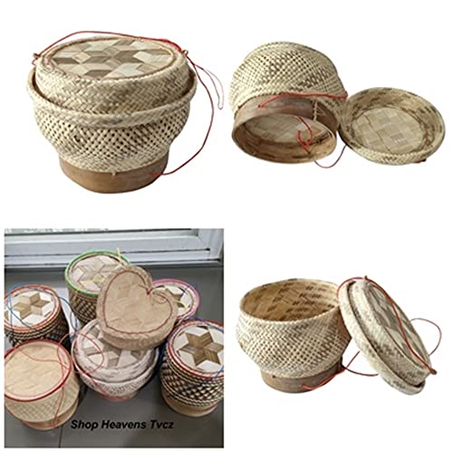 Heavens Tvcz Thai Bamboo Rice Container Basket Laos Traditional Weave Wickerwork Keeping After Steaming Keep Warm