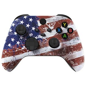 extremerate impression us flag soft touch front housing shell for xbox series x/s controller, custom cover faceplate for xbox series x/s, xbox core controller - controller not included