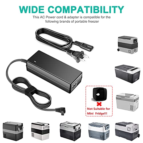 HKY 12 volt Refrigerator Power Cord compatible with Alpicool,ARB,COSTWAY,ICECO,Setpower,Rockpals,Aspenora,Ausranvik,AstroAI,Kalamera,JoyTutus Portable Refrigerator Car Fridge Freezer Cooler Ac Adapter