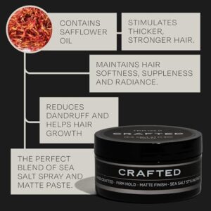 THESALONGUY CRAFTED Sea Salt Paste | Firm Hold/Low Shine | Add Volume, Texture, & Definition | Hand Crafted for all Hair Types | Lightweight [Dry Paste] Styler | 4oz Made in the USA