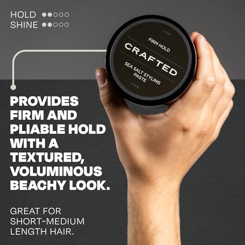 THESALONGUY CRAFTED Sea Salt Paste | Firm Hold/Low Shine | Add Volume, Texture, & Definition | Hand Crafted for all Hair Types | Lightweight [Dry Paste] Styler | 4oz Made in the USA