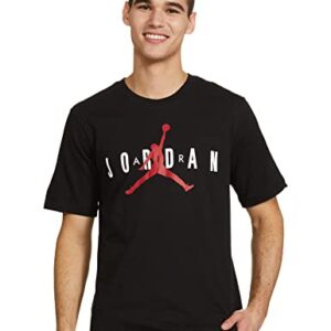 Jordan Men Short Sleeve Air Black/White/Red Wordmark T-Shirt - S