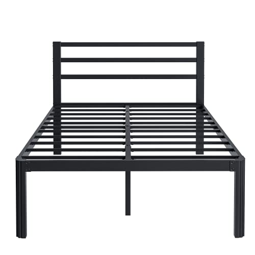 Woozuro California King Bed Frames with Headboard, 18 Inch Heavy Duty Metal Platform Bed Frame with Round-Corner Leg, No Box-Spring Needed, Non-Slip Mattress Foundation, Noise Free, Easy Assembly