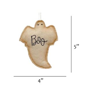 Cottagecore Ghost Halloween Ornament Set, Farmhouse Primitive Prim Country Decor by Christmas Market Ornaments (2 Pieces) - Felt Boo