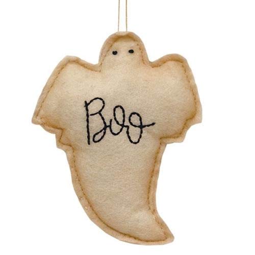 Cottagecore Ghost Halloween Ornament Set, Farmhouse Primitive Prim Country Decor by Christmas Market Ornaments (2 Pieces) - Felt Boo