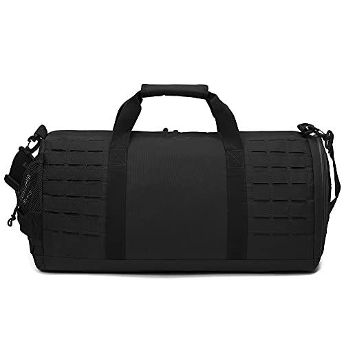 QT&QY 40L Military Tactical Duffle Bag For Men Sport Gym Fitness Tote Travel Training Workout With Shoe Compartment Basketball Football Weekender