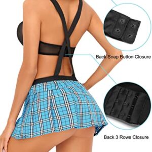 Avidlove Schoolgirl lingerie Outfit Sexy Student Valentines Lingerie for Women Sexy Plaid Uniform sexy santa for women