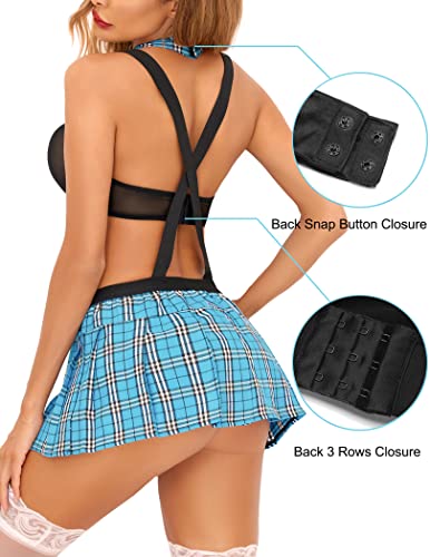 Avidlove Schoolgirl lingerie Outfit Sexy Student Valentines Lingerie for Women Sexy Plaid Uniform sexy santa for women