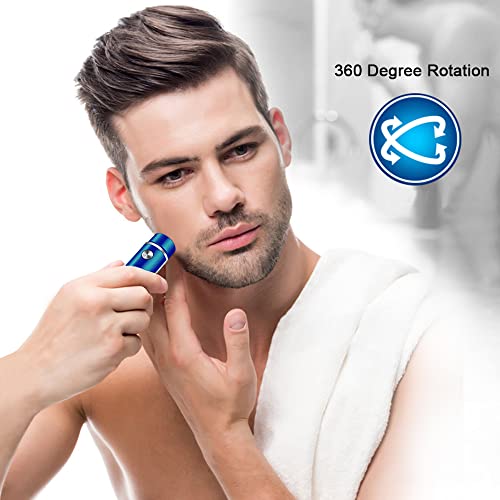 ARECTECH Electric Razor Mini Razor Pocket Razor for Men USB Rechargeable LED Battery Display Best for Travel Shaves Touch Up Shaves Cordless Blue