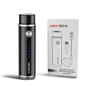 arectech electric razor mini razor pocket razor for men usb rechargeable led battery display best for travel shaves touch up shaves cordless black