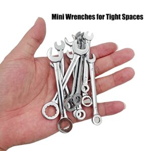 QYQRQF Mini Wrench Set Open End Wrench Combination Wrench Sets With Chain Ring Metric Type Wrenches (10pcs)