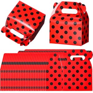 Outus 30 Pieces Ladybug Party Supplies Favor Boxes Ladybug Red Black Polka Dot Candy Boxes for Ladybug Party Wedding Birthday Christmas Baby Shower Decorations, 4 x 2.4 x 4.8 Inch