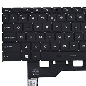 Replacement Keyboard for MSI GS66 Stealth GE66 Raider GP66 & Stealth 15M with Per-Key RGB Backlit Keyboard Black US Layout MS-16V1 MS-1541 MS-1542