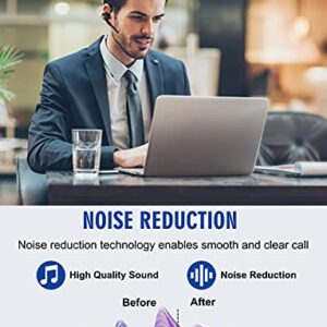 DECHOYECHO Bluetooth Headset V5.1, Wireless Headset with Battery Display Charging Case, Bluetooth Earpiece with Noise Canceling Mic for Driving, Office, Business, Compatible with Cell Phone and PC