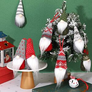 Christmas Ornaments Christmas Tree Hanging Gnomes Ornaments Handmade Swedish Tomte Decorations Plush Scandinavian Santa Elf Hanging Dolls for Christmas Holiday Party Decorations(16 Pieces)
