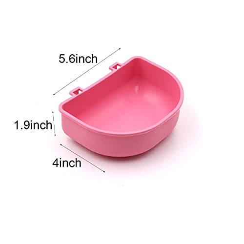 3 Pcs Rabbit Feeder with Hook Food and Water Bowl on Cage for Rabbit/Guinea Pig/Chinchilla/Bunny,Plastic