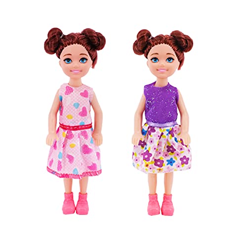 Lembani 20 Sets 6 inch Chelsea Girl Doll Clothes Set. Coloful 20 Dresses Clothes and Accessories Kids Birthday Gift for 3 to 7 Year Olds