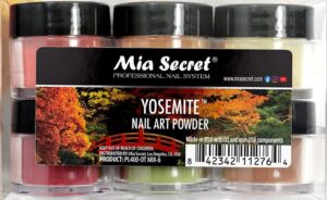 mia secret acryli powder collection - yosemite, 6pcs - dip acrylic powders - autum/fall colors for acrylic nails - 6 piece acrylic powders kit - polvos acrilicos de uñas con colores de otoño