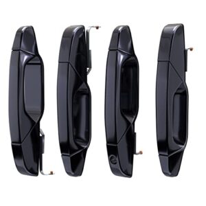 exterior black door handle set of 4 - compatible with chevy, cadillac & gmc vehicles - 2007-2014 silverado, tahoe, escalade, sierra, yukon, avalanche - replaces 15915659, 20828237, 20954796