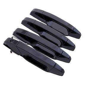 Exterior Black Door Handle Set of 4 - Compatible with Chevy, Cadillac & GMC Vehicles - 2007-2014 Silverado, Tahoe, Escalade, Sierra, Yukon, Avalanche - Replaces 15915659, 20828237, 20954796