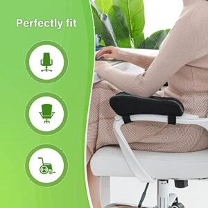 LargeLeaf Chair Ergonomic Armrest Cooling Gel Pads Elbow Pillow Pressure Relief Office Chair Gaming Chair armrest with Memory Foam armrest Pads 2-Piece Set of Chair (Gel+ Memory Foam)