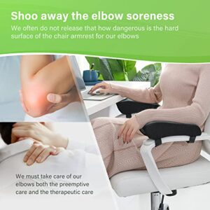 LargeLeaf Chair Ergonomic Armrest Cooling Gel Pads Elbow Pillow Pressure Relief Office Chair Gaming Chair armrest with Memory Foam armrest Pads 2-Piece Set of Chair (Gel+ Memory Foam)