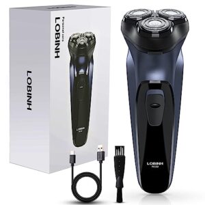 lobinh electric razor for men, rechargeable electric rotary shaver, washable shaving head, usb type-c 1.5 hour fast usb charging, 4d floating head, gifts for fathers or valentines day- pa168