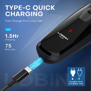 LOBINH Electric Razor for Men, Rechargeable Electric Rotary Shaver, Washable Shaving Head, USB Type-C 1.5 Hour Fast USB Charging, 4D Floating Head, Gifts for Fathers Or Valentines Day- PA168