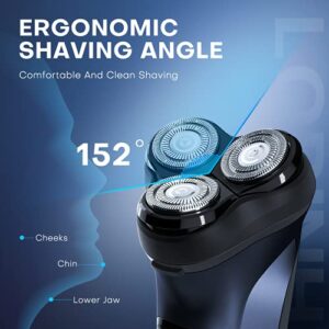 LOBINH Electric Razor for Men, Rechargeable Electric Rotary Shaver, Washable Shaving Head, USB Type-C 1.5 Hour Fast USB Charging, 4D Floating Head, Gifts for Fathers Or Valentines Day- PA168