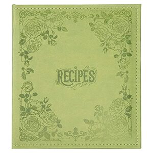 COFICE Recipe Book to Write in Your Own Recipes, 8.5x9.5 Recipe Ring Binder with PU Faux Leather Cover, 4x6 Cards and Tabbed Dividers, Green