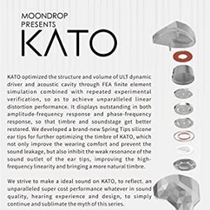 Moondrop KATO Earphone DLC Composite Diaphragm Advanced Ultra Linear Technology Dynamic in-Ear Earplug Mirror Silver