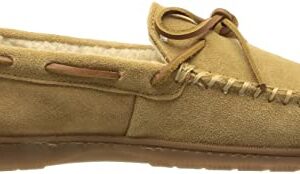 Sperry Men's Trapper Moccasin Slippers with Rawhide Leather Lacing, Lightweight Hardsole Moccasin Slippers for Men, Tan, 9 M