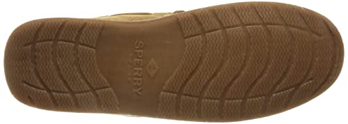 Sperry Men's Trapper Moccasin Slippers with Rawhide Leather Lacing, Lightweight Hardsole Moccasin Slippers for Men, Tan, 9 M