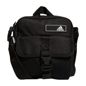 adidas amplifier 2 festival crossbody bag, black/white, one size