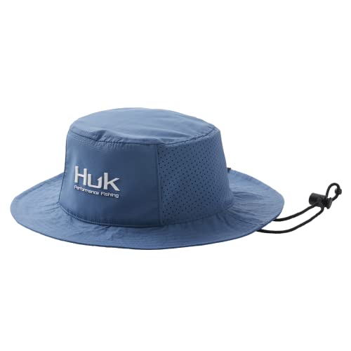 HUK Men's Standard Performace Bucket Fishing Hat UPF 30+ Sun Protection, Titanium Blue, One Size