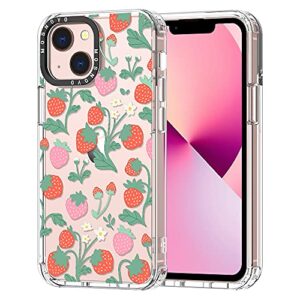 mosnovo compatible with iphone 13 mini case, cute strawberry garden for girl women men [ buffertech™ impact ] transparent tpu bumper clear phone case cover designed for iphone 13 mini 5.4 inch