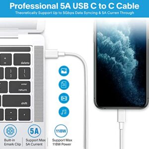 Mac Book Pro Charger - 118W USB C Fast Charger Power Adapter Compatible with USB C Port MacBook Pro/MacBook Air 16 15 14 13 Inch, New iPad Pro and All USB C Device, Included 7.2ft USB C Charge Cable