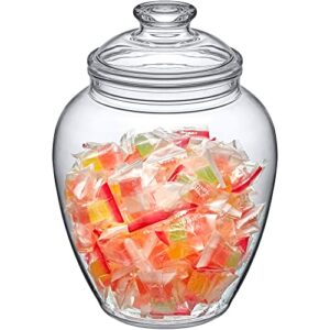 amazing abby - sugar sugar - 140-ounce plastic candy jar with lid, cookie jar, apothecary jar, bpa-free, shatter-proof, dishwasher-safe, great for candy buffet, decorative display, and more