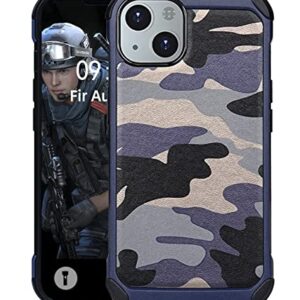 YOVIAKK for iPhone 13 Mini 5.4 Inch Camo Case Military Grade Armor Hybrid Phone Case [Camouflage Design] Heavy Duty Tough Rugged Case for Boys Men, Blue