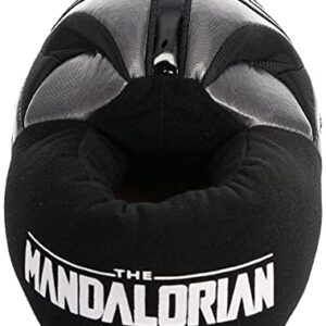 STAR WARS Boys Mandalorian Slipper, Full Body Mando Helmet Novelty Slipper, Grey/Black, Size 1-2 Big Kid