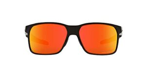 oakley men's oo9460 portal x rectangular sunglasses, polished black/prizm ruby polarized, 59 mm