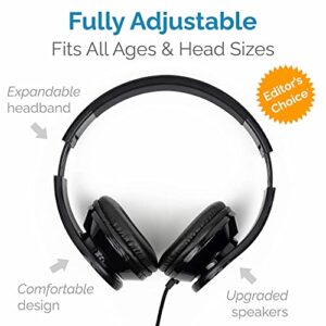 Bulk Headphones for Classroom (10 Pack) - Premier On-Ear Kids Headphones for School: Best for Students K-12 in Schools (Upgraded Model, Durable Design, Noise Reducing, Comfortable Fit, Easy to Clean)