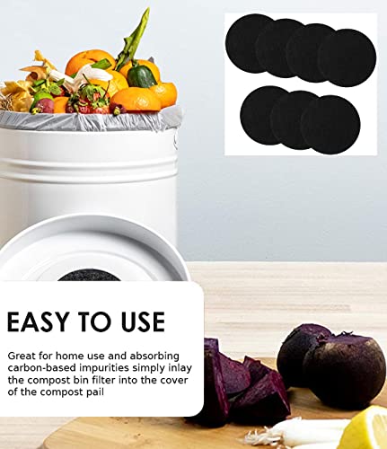 7 Pack Compost Bin Charcoal Filters Round Indoor Kitchen Compost Bucket Activated Charcoal Filters Replacements Sheets (6.7 Inch)